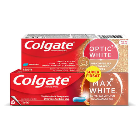 3 Adet Colgate Max White Diş Macun 75 Ml+Optıc White 50ml