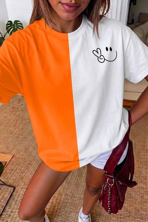 Unisex SMİLE'E Baskılı Tasarım Tshirt
