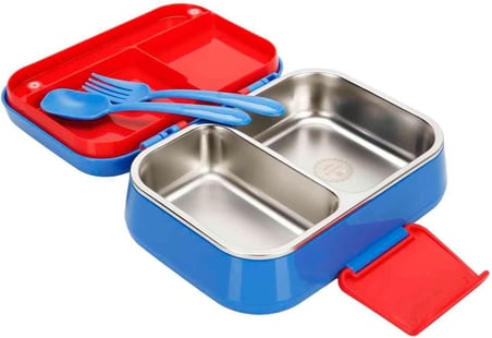 Bento 1030ml Lunchbox HotWheels Lisanslı Tek Katlı 2 Bölmeli Paslanmaz Çelik Sefer Tası Yemek Kutu