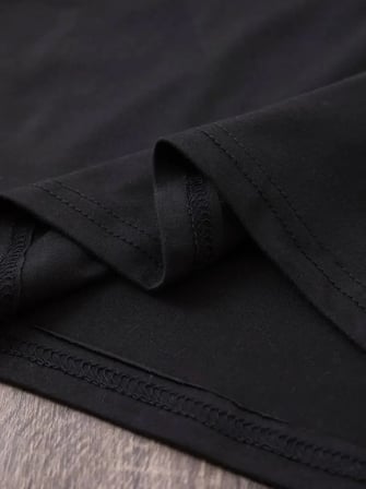 Modi Green Baskılı Oversize Bisiklet Yaka T-shirt - Siyah