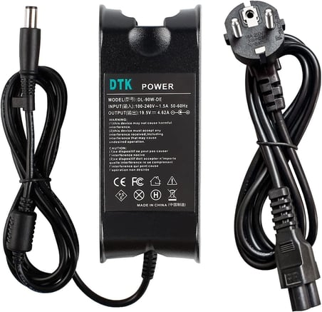 ® Şarj cihazı LA90PM111 19,5V 4,62A 90W Notebook Laptop şarj kablosu AC güç kaynağı Dell inspiron XPS fiş şarj cihazları taşınabilir bilgisayar için güç kaynağı [7,4 mm x 5,0 mm]
