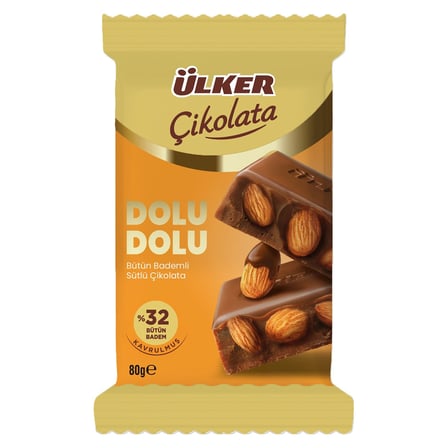 4 Adet Ülker Çikolata Dolu Dolu Bademli 80 G