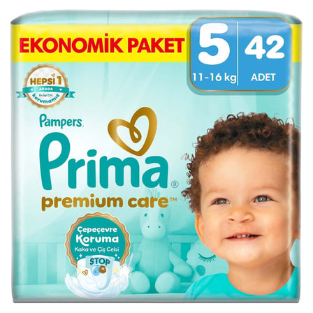 3 Adet Prima Bebek Bezi Premium Care 5 Numara 42'li Ekonomik Paket