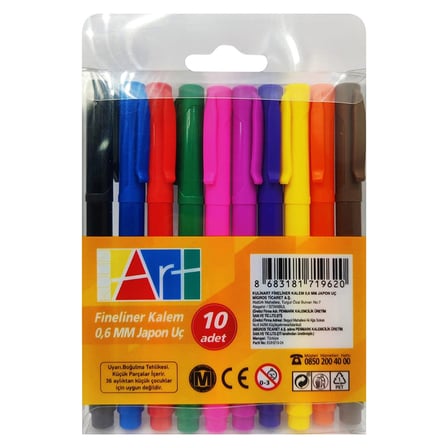 4 Adet Kulinart Fineliner Kalem 10 Adet