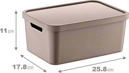 4'Lü Set Stafi Çok Amaçlı Kapaklı Kutu Terra 4,5 LT - BEJ, Çok Amaçlı Kapaklı Kutu, Ev-Ofis-Depo İçin, Kapaklı Saklama Kutusu