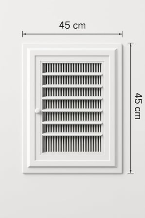 Plastik Banyo Wc Havalandırma Menfezi, Kolay Montajlı, Ekonomik, Sinek Böcek Geçirmeyen Yapı, Çift Taraflı Bantla Kullanılabilir, Buhar ve Nem Önleyici, Panjur Sistemli (45X45 CM)