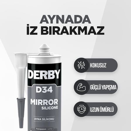 Derby D34 Ayna Silikonu Şeffaf - 320g