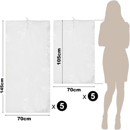 Tarix Vakumlu Hurç, Dolap Düzenleyici Elbise Saklama Poşeti,%80 Yer Tasarrufu,1adet 90x60cm,1adet 105x70cm,1adet 145x70cm (Elbise Seti 3'lü)