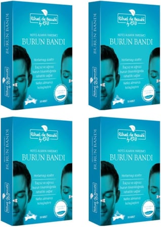 Horlama Önleyici Burun Bandı 4 Kutu (40 ADET), Standart, 291587428, Beyaz