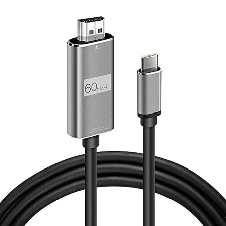 HC-01 Type-C to 4K Ultra Full HD HDMI USB-C Tak Çalıştır Görüntü Aktarım Kablosu-1.8m