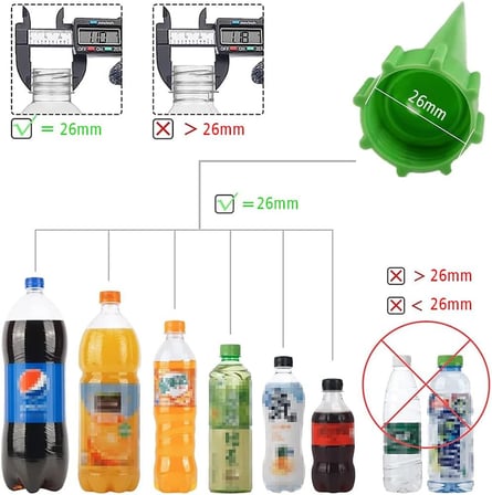 Çiçek Sulama Damlama Sistemi, (10’lu Paket), Sadece Gazlı İçecek Şişeleri ile Uyumludur,