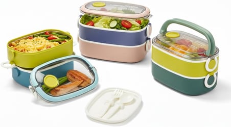 1300ML 2 Katlı 2 Bölmeli Paslanmaz Çelik Yemek Kabı – 18/10 (304 Kalite) Çelik İç Hazneli, Sızdırmaz Termal Öğle Yemeği Kutusu | Kaşık Çatal Dahil, Sağlıklı ve Taşınabilir Bento Box (YEŞİL)