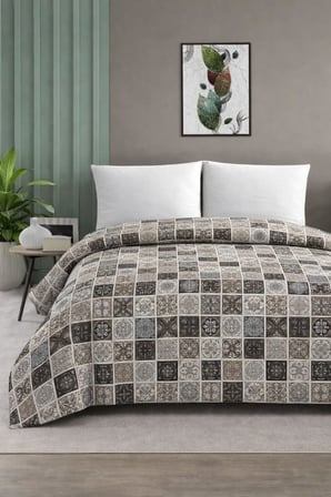 Çift Kişilik Pike Yatak Örtüsü%100 Pamuk 220x230 Fayans