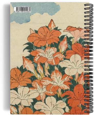 Katsushika Hokusai/Cuckoo and Azaleas,1834 | Spiralli Defter 06 | A5 | Çizgisiz | 100 Sayfa |Sanat