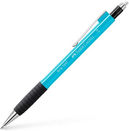 Faber-Castell Grip 1345/47 2022 Versatil Kalem, 0.7 mm, Gri, Ergonomik Tutuş, Yaylı Uç, Uzun Silgi, Modern Tasarım