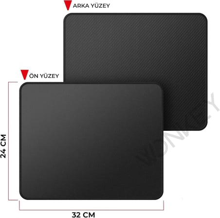 WONKEY PRO - Dikişli Gaming Mouse Pad, Oyuncu Gamer Mousepad, Kaymaz Kauçuk Tabanlı, Pürüzsüz Kumaş Yüzey, Ofis Tipi Mouse Ped, Orta Boy Bilgisayar Fare Altlığı, Gaming Mouse Pad (30x25 cm)