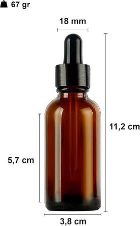 50 ml Metal Kapaklı Damlalık Dropper Şişesi Serum 50 cc Cam Şişe 6 Adet (Siyah Kapak, Amber/Kahverengi)