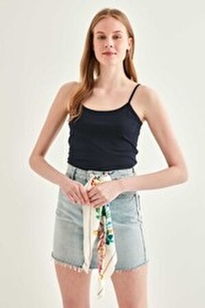 Askılı Viskon Crop Bluz