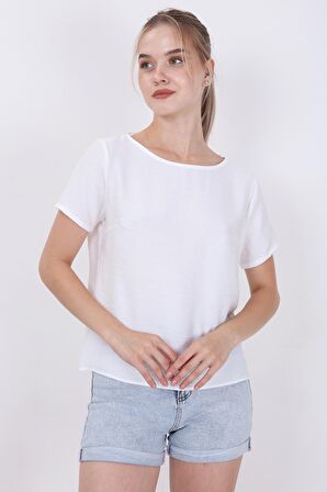 Kısa Kollu Crop Bluz