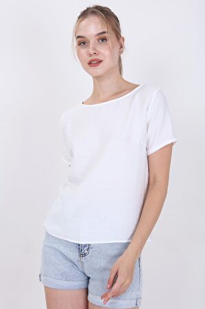 Kısa Kollu Crop Bluz
