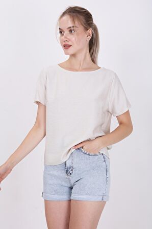 Kısa Kollu Crop Bluz