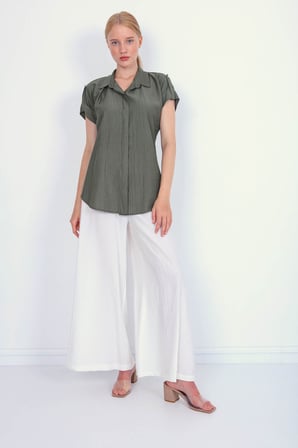 Kol Detaylı Kısa Kol Gömlek