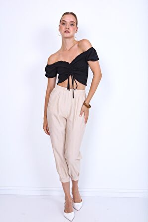 Pileli Havuç Pantolon