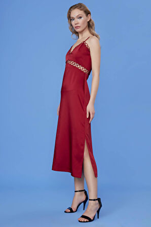 İp Askılı Uzun Elbise