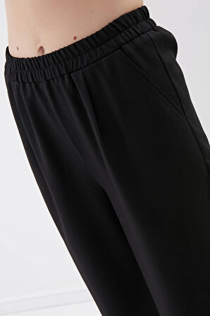 Beli Lastikli Pileli Yüksek Bel Pantolon