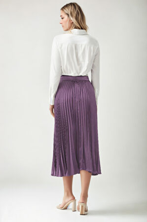 Piliseli Midi Boy Saten Etek