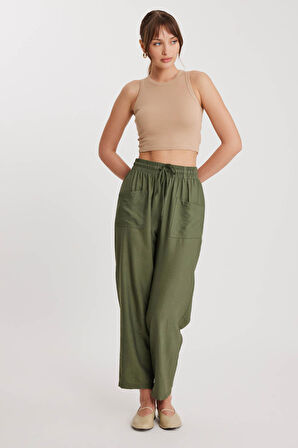Beli Bağlamalı Çift Cep Pantolon