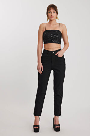 İp Askılı Pullu Crop Bluz
