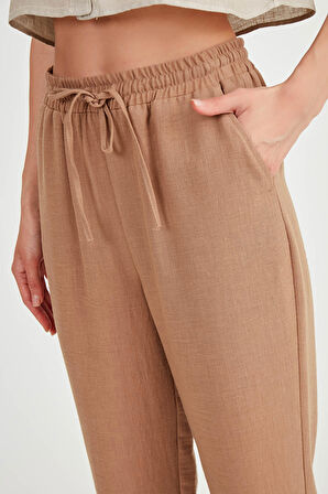 Beli Bağcıklı Cepli Rahat Pantolon
