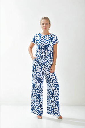 Etnik Desen Beli Büzgülü Salaş Bluz