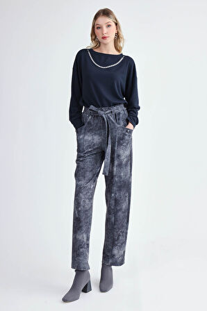 Beli Kuşaklı Cepli Pantolon