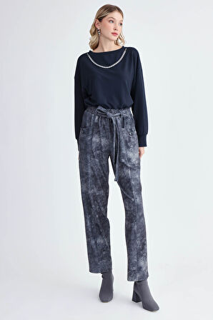 Beli Kuşaklı Cepli Pantolon