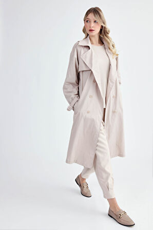 Kemerli Uzun Trençkot