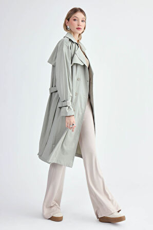 Kemerli Uzun Trençkot