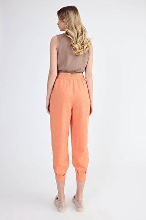 Viskon Keten Pileli Pantolon