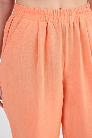 Viskon Keten Pileli Pantolon