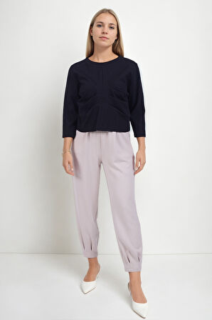 Önü Büzgü Detaylı Kısa Kol Modal Bluz