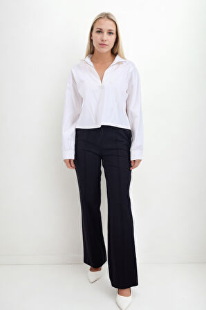 Önü Fermuarlı Modal Bluz