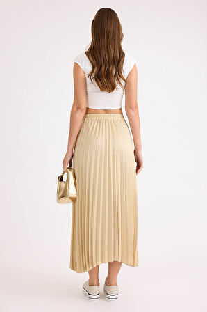 Beli Lastikli Piliseli Midi Boy Saten Etek