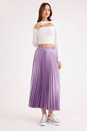 Beli Lastikli Piliseli Midi Boy Saten Etek