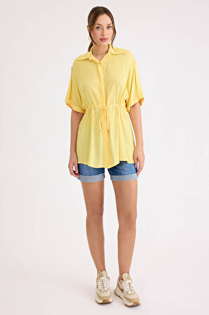 Beli Lastikli Düşük Omuz Salaş Bluz