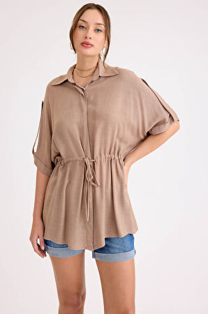 Beli Lastikli Düşük Omuz Salaş Bluz