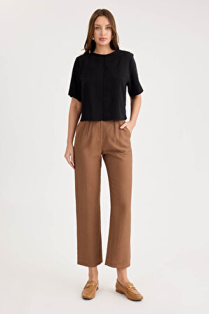 Yüksek Bel Pileli Pantolon