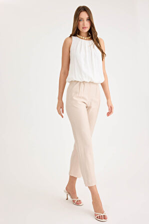 Yüksek Bel Pileli Pantolon