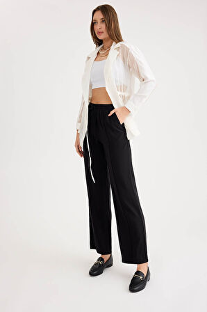 Beli Lastikli Önü Dikiş Detaylı Pantolon