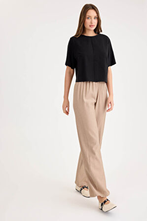 Beli Lastikli Geniş Paça Pantolon